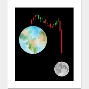 Crypto Hodl Vintage Trading Chart To The Moon Posters and Art